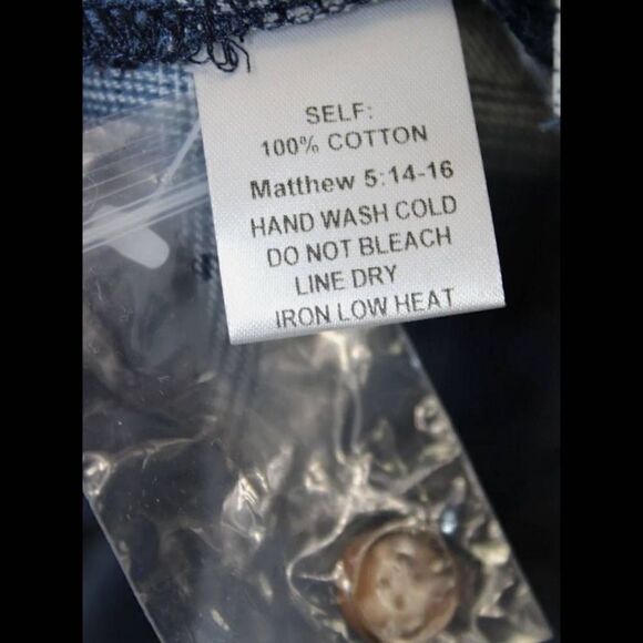 Promesa  Women Blue Plaid Long Sleeve Button-Down Tunic Shirt M - Picture 7 of 7